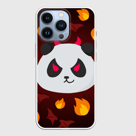 Чехол для iPhone 13 Pro с принтом Панда дьяволенок в Белгороде,  |  | Тематика изображения на принте: дьяволенок | красный | крылья | огонь | панда | рога