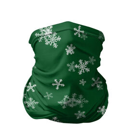 Бандана-труба 3D с принтом Снежная феерия (зелёный) в Белгороде, 100% полиэстер, ткань с особыми свойствами — Activecool | плотность 150‒180 г/м2; хорошо тянется, но сохраняет форму | Тематика изображения на принте: happy new year | блеск | ёлка | зима | конфетти | новый год | подарки | праздник | снег | снежинки