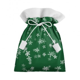 Подарочный 3D мешок с принтом Снежная феерия (зелёный) в Белгороде, 100% полиэстер | Размер: 29*39 см | happy new year | блеск | ёлка | зима | конфетти | новый год | подарки | праздник | снег | снежинки
