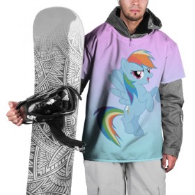 Накидка на куртку 3D с принтом Rainbowdash в Белгороде, 100% полиэстер |  | Тематика изображения на принте: mlp | pony | rainbowdash | raindbow dash | пони