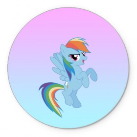 Коврик круглый с принтом Rainbowdash в Белгороде, резина и полиэстер | круглая форма, изображение наносится на всю лицевую часть | mlp | pony | rainbowdash | raindbow dash | пони