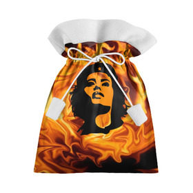 Подарочный 3D мешок с принтом Revolutionary girl в Белгороде, 100% полиэстер | Размер: 29*39 см | Тематика изображения на принте: звезда | огонь | патриотизм | пламя | революционер | революция | россия | че гевара