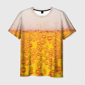 Мужская футболка 3D с принтом Пивная тема в Белгороде, 100% полиэфир | прямой крой, круглый вырез горловины, длина до линии бедер | Тематика изображения на принте: пена | прикол | пузырьки