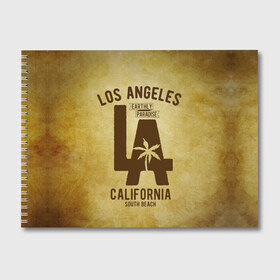 Альбом для рисования с принтом Лос-Анджелес в Белгороде, 100% бумага
 | матовая бумага, плотность 200 мг. | america | beach | california state | los angeles | palm trees | sea | states | united | usa | америки | калифорния | лос анджелес | море | пальмы | пляж | соединенные | сша | штат | штаты