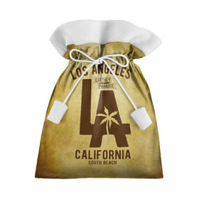 Подарочный 3D мешок с принтом Лос-Анджелес в Белгороде, 100% полиэстер | Размер: 29*39 см | america | beach | california state | los angeles | palm trees | sea | states | united | usa | америки | калифорния | лос анджелес | море | пальмы | пляж | соединенные | сша | штат | штаты