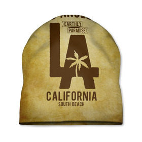 Шапка 3D с принтом Лос-Анджелес в Белгороде, 100% полиэстер | универсальный размер, печать по всей поверхности изделия | america | beach | california state | los angeles | palm trees | sea | states | united | usa | америки | калифорния | лос анджелес | море | пальмы | пляж | соединенные | сша | штат | штаты