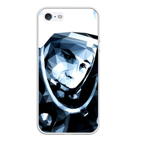 Чехол для iPhone 5/5S матовый с принтом Гагарин в Белгороде, Силикон | Область печати: задняя сторона чехла, без боковых панелей | поехали | полигоны | юрий