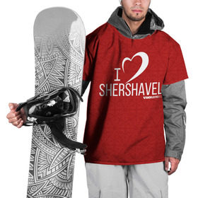 Накидка на куртку 3D с принтом Love Shershavel 3 в Белгороде, 100% полиэстер |  | gesh | геш | зима | сноуборд | шерегеш | шершавель