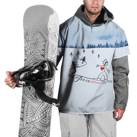 Накидка на куртку 3D с принтом Шерегеш в Белгороде, 100% полиэстер |  | gesh | геш | лыжи | лыжник | сноуборд | шерегеш | шершавель