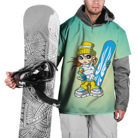 Накидка на куртку 3D с принтом Snowboard girl 1 в Белгороде, 100% полиэстер |  | extreme | girl | snowboard | девушка | сноуборд | экстрим