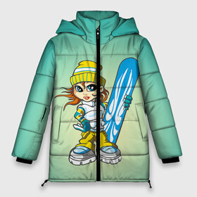 Женская зимняя куртка 3D с принтом Snowboard girl 1 в Белгороде, верх — 100% полиэстер; подкладка — 100% полиэстер; утеплитель — 100% полиэстер | длина ниже бедра, силуэт Оверсайз. Есть воротник-стойка, отстегивающийся капюшон и ветрозащитная планка. 

Боковые карманы с листочкой на кнопках и внутренний карман на молнии | extreme | girl | snowboard | девушка | сноуборд | экстрим