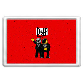 Магнит 45*70 с принтом Daff Punk в Белгороде, Пластик | Размер: 78*52 мм; Размер печати: 70*45 | donut | homer | music | simpson | барт | гомер | музыка | пончик | симпсон