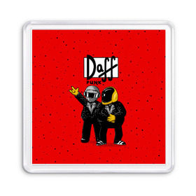 Магнит 55*55 с принтом Daff Punk в Белгороде, Пластик | Размер: 65*65 мм; Размер печати: 55*55 мм | donut | homer | music | simpson | барт | гомер | музыка | пончик | симпсон