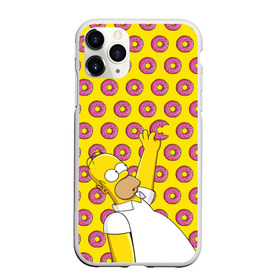 Чехол для iPhone 11 Pro матовый с принтом Пончики Гомера Симпсона в Белгороде, Силикон |  | Тематика изображения на принте: donut | homer | simpson | гомер | еда | плюшка | пончик | симпсон