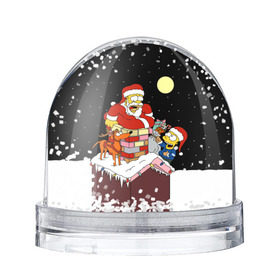 Снежный шар с принтом Симпсон - Санта Клаус в Белгороде, Пластик | Изображение внутри шара печатается на глянцевой фотобумаге с двух сторон | bart | christmas | happy new year | homer simpson | the simpsons | барт | гомер | дед мороз | луна | новый год | олень | подарки | санта | снег | собака | сосульки