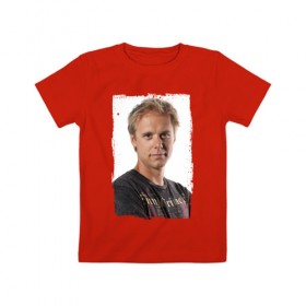 Детская футболка хлопок с принтом Armin van Buuren (retro style) в Белгороде, 100% хлопок | круглый вырез горловины, полуприлегающий силуэт, длина до линии бедер | Тематика изображения на принте: 