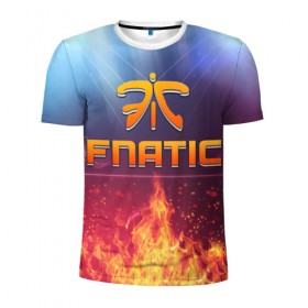 Мужская футболка 3D спортивная с принтом Fnatic Team в Белгороде, 100% полиэстер с улучшенными характеристиками | приталенный силуэт, круглая горловина, широкие плечи, сужается к линии бедра | best team | fnatic | team