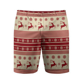 Мужские шорты 3D спортивные с принтом Зимние олени в Белгороде,  |  | happy new year | ёлка | зима | олень | праздник | снег | снежинка