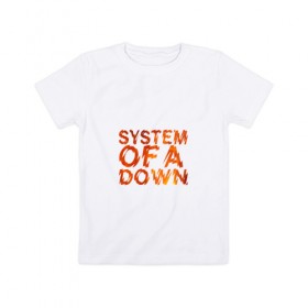 Детская футболка хлопок с принтом System of a Down в Белгороде, 100% хлопок | круглый вырез горловины, полуприлегающий силуэт, длина до линии бедер | 