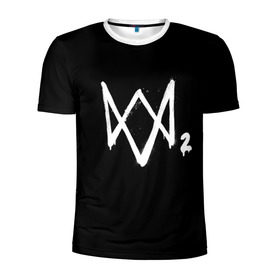 Мужская футболка 3D спортивная с принтом Watch Dogs 2 лого в Белгороде, 100% полиэстер с улучшенными характеристиками | приталенный силуэт, круглая горловина, широкие плечи, сужается к линии бедра | logo | watchdogs