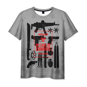 Мужская футболка 3D с принтом Арсенал против зомби в Белгороде, 100% полиэфир | прямой крой, круглый вырез горловины, длина до линии бедер | bone | carl | rick | skelet | skull | walking dead | zombie | автомат | арсенал | граймс | граната | зомби | карл | оружие | пистолет | рик | ходячие мертвецы