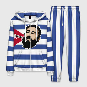 Мужской костюм 3D с принтом Fidel Castro в Белгороде, 100% полиэстер | Манжеты и пояс оформлены тканевой резинкой, двухслойный капюшон со шнурком для регулировки, карманы спереди | castro | che | fidel | guevara | гевара | кастро | фидель | че
