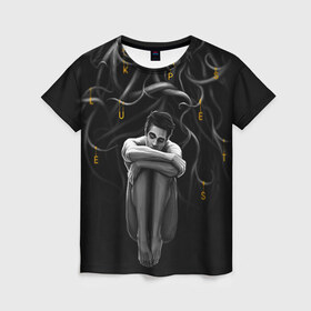 Женская футболка 3D с принтом Волчонок в Белгороде, 100% полиэфир ( синтетическое хлопкоподобное полотно) | прямой крой, круглый вырез горловины, длина до линии бедер | teen wolf