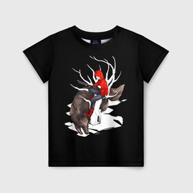 Детская футболка 3D с принтом Волчонок в Белгороде, 100% гипоаллергенный полиэфир | прямой крой, круглый вырез горловины, длина до линии бедер, чуть спущенное плечо, ткань немного тянется | teen wolf
