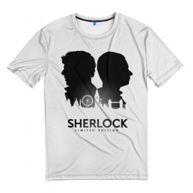 Мужская футболка 3D с принтом Sherlock Edition в Белгороде, 100% полиэфир | прямой крой, круглый вырез горловины, длина до линии бедер | doctor | holmes | sherlock | watson | ватсон | доктор | профессор | холмс | шерлок