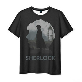 Мужская футболка 3D с принтом Sherlock World в Белгороде, 100% полиэфир | прямой крой, круглый вырез горловины, длина до линии бедер | Тематика изображения на принте: doctor | holmes | холмс | шерлок