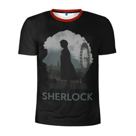 Мужская футболка 3D спортивная с принтом Sherlock World в Белгороде, 100% полиэстер с улучшенными характеристиками | приталенный силуэт, круглая горловина, широкие плечи, сужается к линии бедра | doctor | holmes | холмс | шерлок