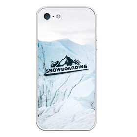 Чехол для iPhone 5/5S матовый с принтом Snowboarding в Белгороде, Силикон | Область печати: задняя сторона чехла, без боковых панелей | Тематика изображения на принте: 