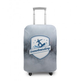 Чехол для чемодана 3D с принтом Snowboarding в Белгороде, 86% полиэфир, 14% спандекс | двустороннее нанесение принта, прорези для ручек и колес | 