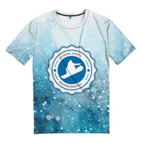 Мужская футболка 3D с принтом Snowboarding в Белгороде, 100% полиэфир | прямой крой, круглый вырез горловины, длина до линии бедер | Тематика изображения на принте: 
