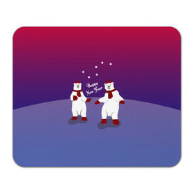 Коврик прямоугольный с принтом Белые медведи на льду в Белгороде, натуральный каучук | размер 230 х 185 мм; запечатка лицевой стороны | dance | новогодний | танец