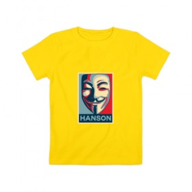 Детская футболка хлопок с принтом Гай Фокс в Белгороде, 100% хлопок | круглый вырез горловины, полуприлегающий силуэт, длина до линии бедер | hanson | v | vendetta | вендетта | маска