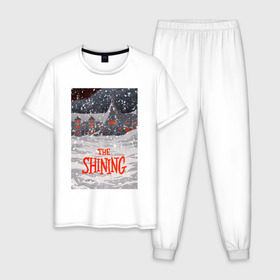 Мужская пижама хлопок с принтом The Shining в Белгороде, 100% хлопок | брюки и футболка прямого кроя, без карманов, на брюках мягкая резинка на поясе и по низу штанин
 | redrum | the shining | бар | кубрик | николсон | сияние | ужас