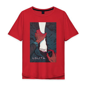 Мужская футболка хлопок Oversize с принтом Lolita в Белгороде, 100% хлопок | свободный крой, круглый ворот, “спинка” длиннее передней части | lolita | классика | книга | лак | лолита | набоков | ногти