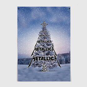 Постер с принтом Новогодний рок в Белгороде, 100% бумага
 | бумага, плотность 150 мг. Матовая, но за счет высокого коэффициента гладкости имеет небольшой блеск и дает на свету блики, но в отличии от глянцевой бумаги не покрыта лаком | metallica | елка | металлика | нг | новогодний рок | новый год | новый год 2017 | снег