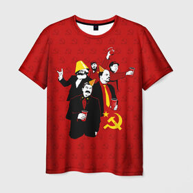 Мужская футболка 3D с принтом Communist Party в Белгороде, 100% полиэфир | прямой крой, круглый вырез горловины, длина до линии бедер | lenin | october | party | red | russia | soviet union | stalin | ussr | большевик | коммунист | красный | ленин | октябрь | пати | россия | советский союз | ссср | сталин