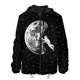 Мужская куртка 3D с принтом Начало ночи в Белгороде, ткань верха — 100% полиэстер, подклад — флис | прямой крой, подол и капюшон оформлены резинкой с фиксаторами, два кармана без застежек по бокам, один большой потайной карман на груди. Карман на груди застегивается на липучку | astronaut | cosmonaut | cosmos | galaxy | hipster | moon | night | planet | space | star | universe | астронавт | вселенная | галактика | звезды | космонавт | космос | луна | ночь | планета | хипстер