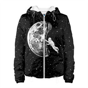 Женская куртка 3D с принтом Начало ночи в Белгороде, ткань верха — 100% полиэстер, подклад — флис | прямой крой, подол и капюшон оформлены резинкой с фиксаторами, два кармана без застежек по бокам, один большой потайной карман на груди. Карман на груди застегивается на липучку | astronaut | cosmonaut | cosmos | galaxy | hipster | moon | night | planet | space | star | universe | астронавт | вселенная | галактика | звезды | космонавт | космос | луна | ночь | планета | хипстер