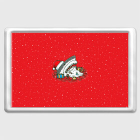 Магнит 45*70 с принтом Акула Дед Мороз в Белгороде, Пластик | Размер: 78*52 мм; Размер печати: 70*45 | Тематика изображения на принте: christmas | new year | shark | новый год | рождество | санта