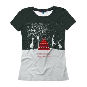 Женская футболка 3D с принтом Новый год в Белгороде, 100% полиэфир ( синтетическое хлопкоподобное полотно) | прямой крой, круглый вырез горловины, длина до линии бедер | christmas | new year | год | новый