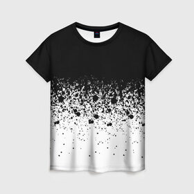 Женская футболка 3D с принтом необычный дизайн в Белгороде, 100% полиэфир ( синтетическое хлопкоподобное полотно) | прямой крой, круглый вырез горловины, длина до линии бедер | белая | необычная | черно