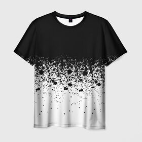 Мужская футболка 3D с принтом необычный дизайн в Белгороде, 100% полиэфир | прямой крой, круглый вырез горловины, длина до линии бедер | белая | необычная | черно
