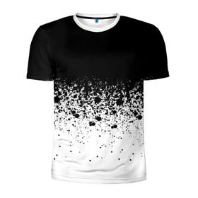 Мужская футболка 3D спортивная с принтом необычный дизайн в Белгороде, 100% полиэстер с улучшенными характеристиками | приталенный силуэт, круглая горловина, широкие плечи, сужается к линии бедра | белая | необычная | черно