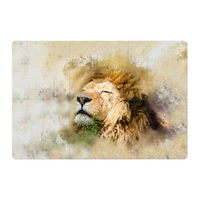 Магнитный плакат 3Х2 с принтом Лев в Белгороде, Полимерный материал с магнитным слоем | 6 деталей размером 9*9 см | зверь | лев | тигр | хищник