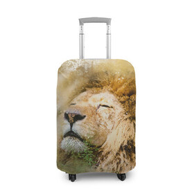 Чехол для чемодана 3D с принтом Лев в Белгороде, 86% полиэфир, 14% спандекс | двустороннее нанесение принта, прорези для ручек и колес | зверь | лев | тигр | хищник