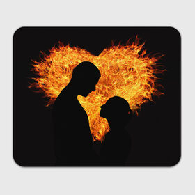 Коврик прямоугольный с принтом Огненная любовь в Белгороде, натуральный каучук | размер 230 х 185 мм; запечатка лицевой стороны | любовь | огонь | пламя | сердце | танец